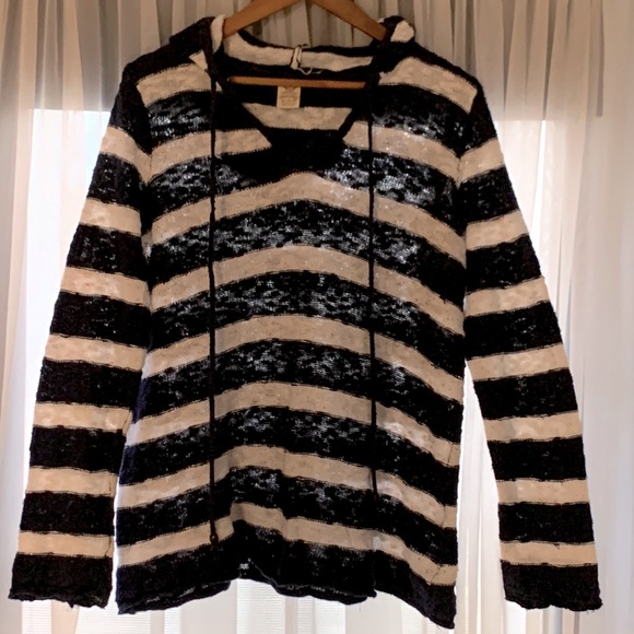 100% cotton comfortable, Hoodie in navy blue and white stripes, Size XL. - Picture 1 of 6